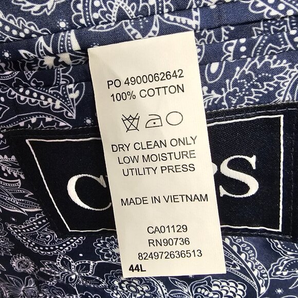 Chaps Blue White Gingham Preppy Single Breasted Blazer Size 44L - Picture 9 of 11